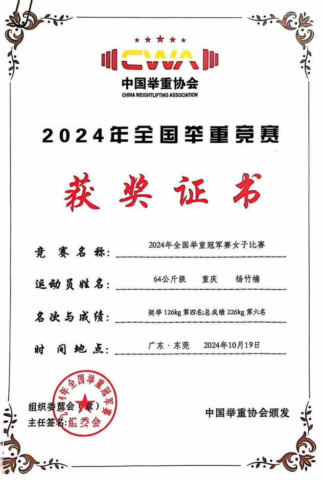 重庆城市科技学院运动健儿在全国举重冠军赛中勇夺佳绩