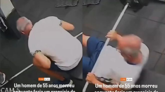 55岁大爷卧推失误遭杠铃压胸！监控曝光生前画面令人震惊。